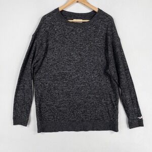 Hollister Mens Sz Medium Soft Stretch Knit Shirt Heather Gray Long Sleeve Casual